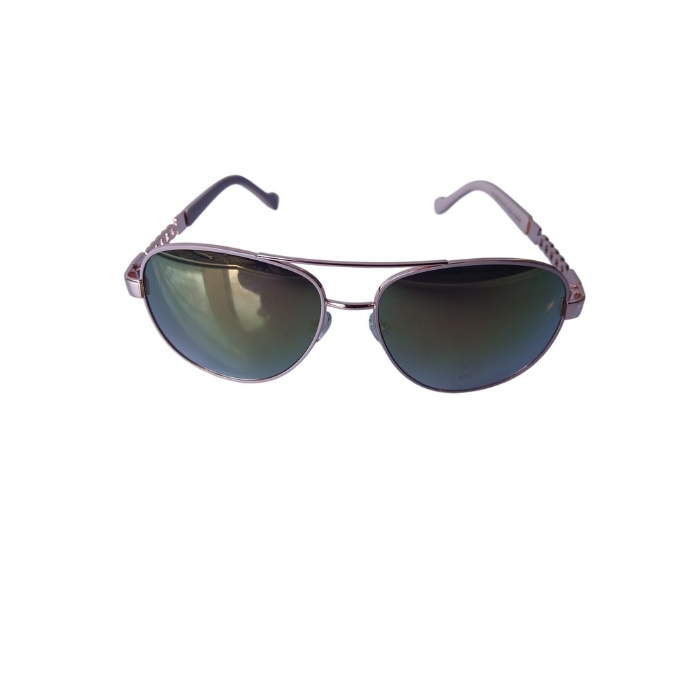 Jessica Simpson Rose Gold Aviator Sunglasses with Chain‎ Detail Temples